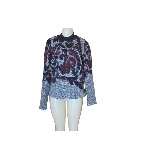 Tory Burch Floral Textured Knit Sweater Size Medium - Picture 2 of 7